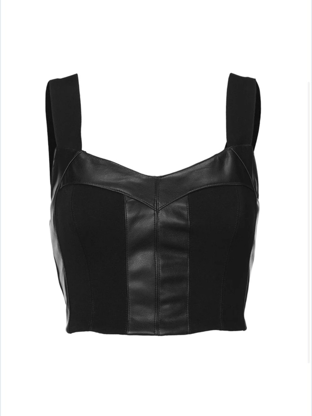CAbi Jett Bralette Black Faux Leather